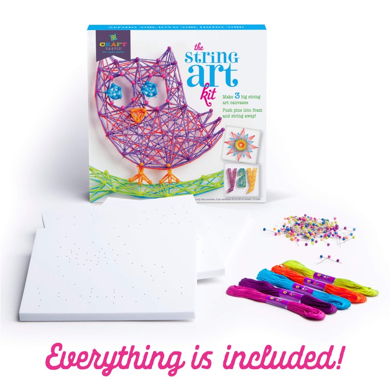 Craft Tastic Craft-tastic DIY String Art â€“ Craft Kit for Kids â€“ Everything Included for 3 Fun Arts & Crafts Projects â€“ Owl Series, Large - Image 4