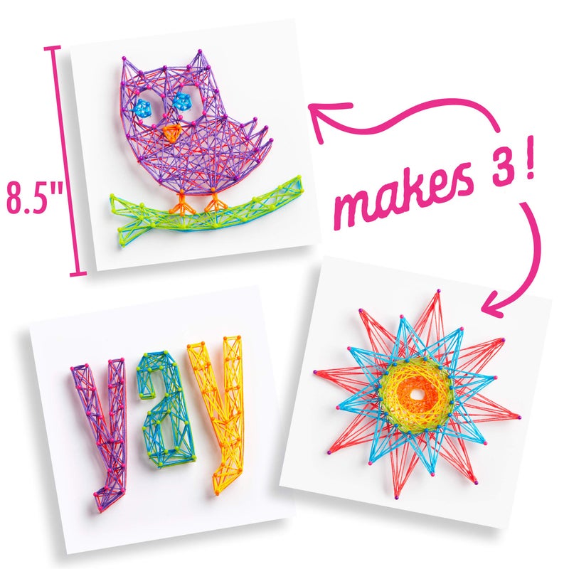 Craft Tastic Craft-tastic DIY String Art â€“ Craft Kit for Kids â€“ Everything Included for 3 Fun Arts & Crafts Projects â€“ Owl Series, Large - Image 3