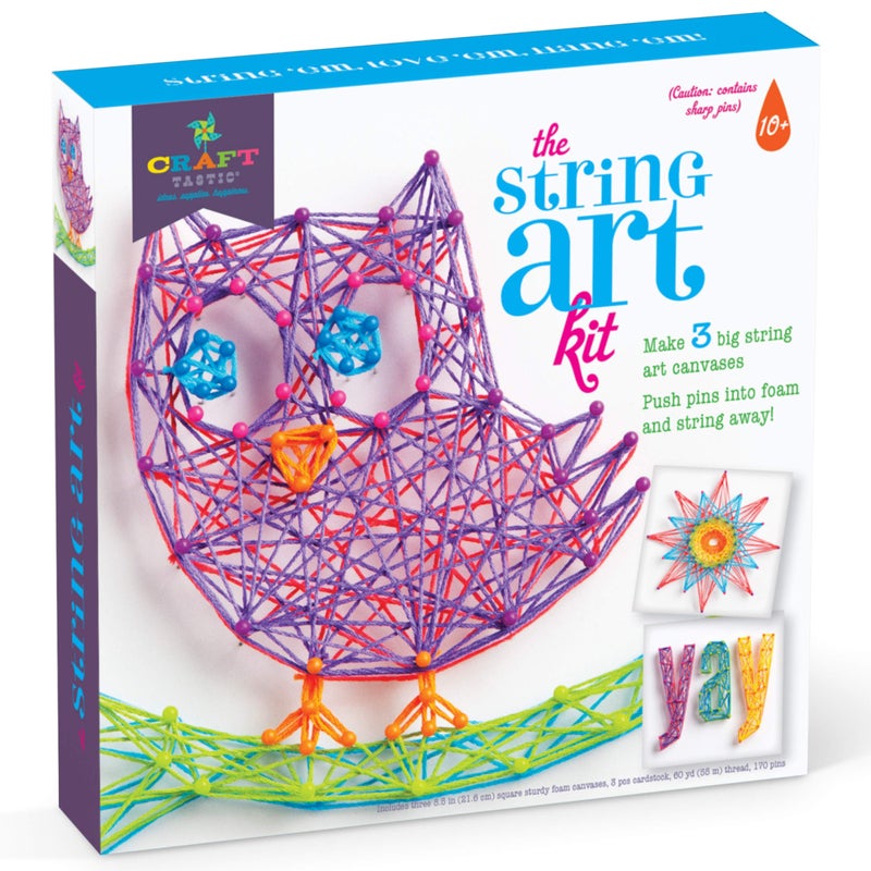 Craft Tastic Craft-tastic DIY String Art â€“ Craft Kit for Kids â€“ Everything Included for 3 Fun Arts & Crafts Projects â€“ Owl Series, Large - Image 1