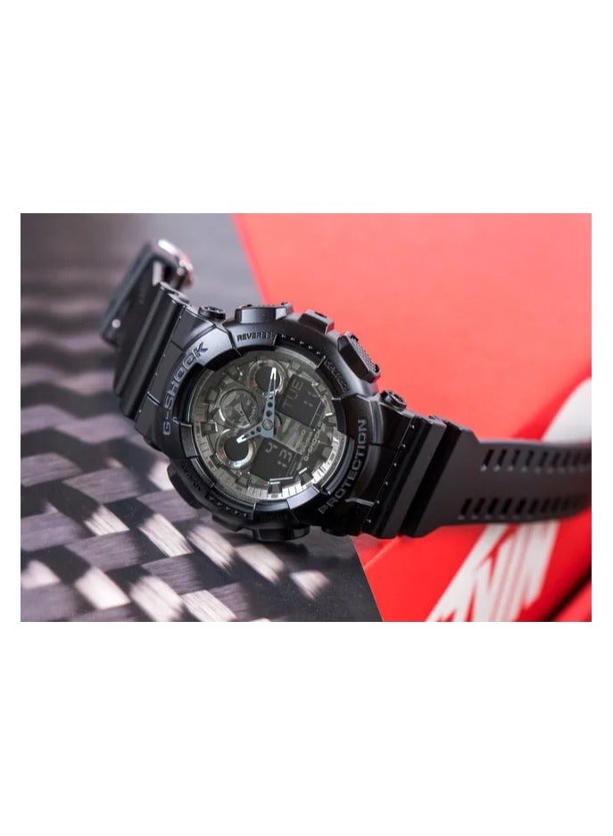 Casio G-Shock Watch - GM-100CF-1ADR Black Dial, Black Band - Image 2