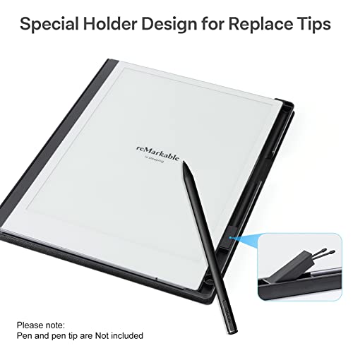 CoBak Case for Remarkable 2 Paper Tablet with Two Viewing Angles- Lightweight and Hard Back Shell Protective Book Folio Cover with Built-in Pen Holder - for 10.3" 2020 Released (with Stand Black) - Image 3