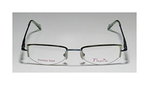 THALIA SODI Thalia Abrazo Womens/Ladies Ophthalmic Latest Season Designer Half-rim Spring Hinges Eyeglasses/Glasses (43-18-130, Green/Blue) - Image 3