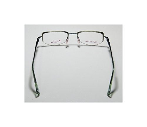 THALIA SODI Thalia Abrazo Womens/Ladies Ophthalmic Latest Season Designer Half-rim Spring Hinges Eyeglasses/Glasses (43-18-130, Green/Blue) - Image 5