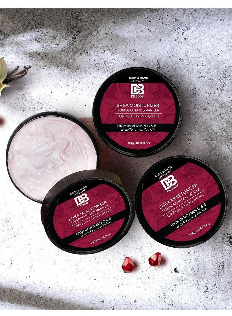 DR.BODY Shea Moisturizer Rich In Vitamin C & E 300 G Two Pieces - Image 2