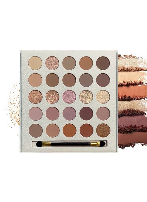 Lucky Me-25 Color Eye Shadow Palette, Cream Elf Eye Shadow Palette, Pearl, Matte, Milk Tea, Earth Color, Nude Color High Pigmented Waterproof Sweatproof Daily Eye Makeup