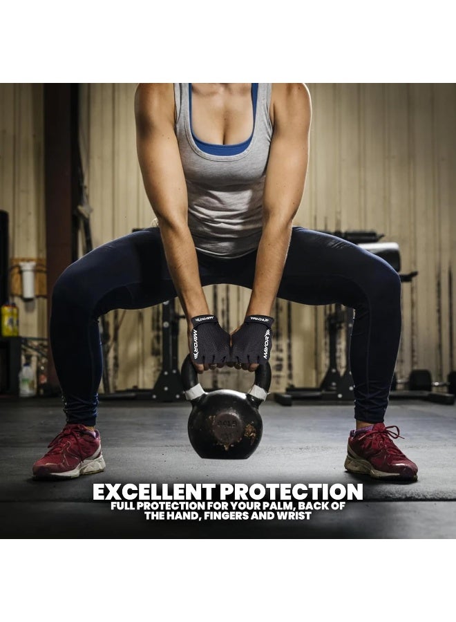 مايور قفازات مايور شيلد للياقة ورفع الأثقال – أسود/رمادي، مقاس حر - Image 4