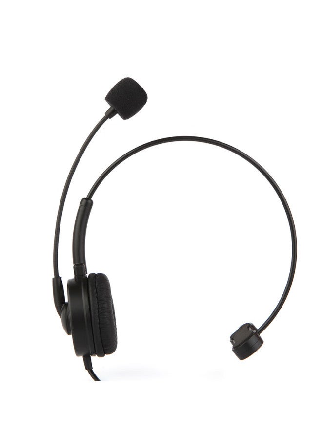 Danyin Bh69 Headset, Computer Headphones, Business Office Call Center Telemarketing Customer Service Headset With Recording Function, Online Class English Learning, Single Ear Black With Dual Plug-i - Image 2