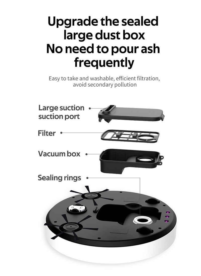 Arabest - Holiday Gift Sweeping Robot Vacuum Cleaner, One Button Start Robot Vacuum Cleaner Low Carpet, Pet Hair, Hard Floor Sweeping Vacuuming Mopping Thin And Thin (Black) - Image 1