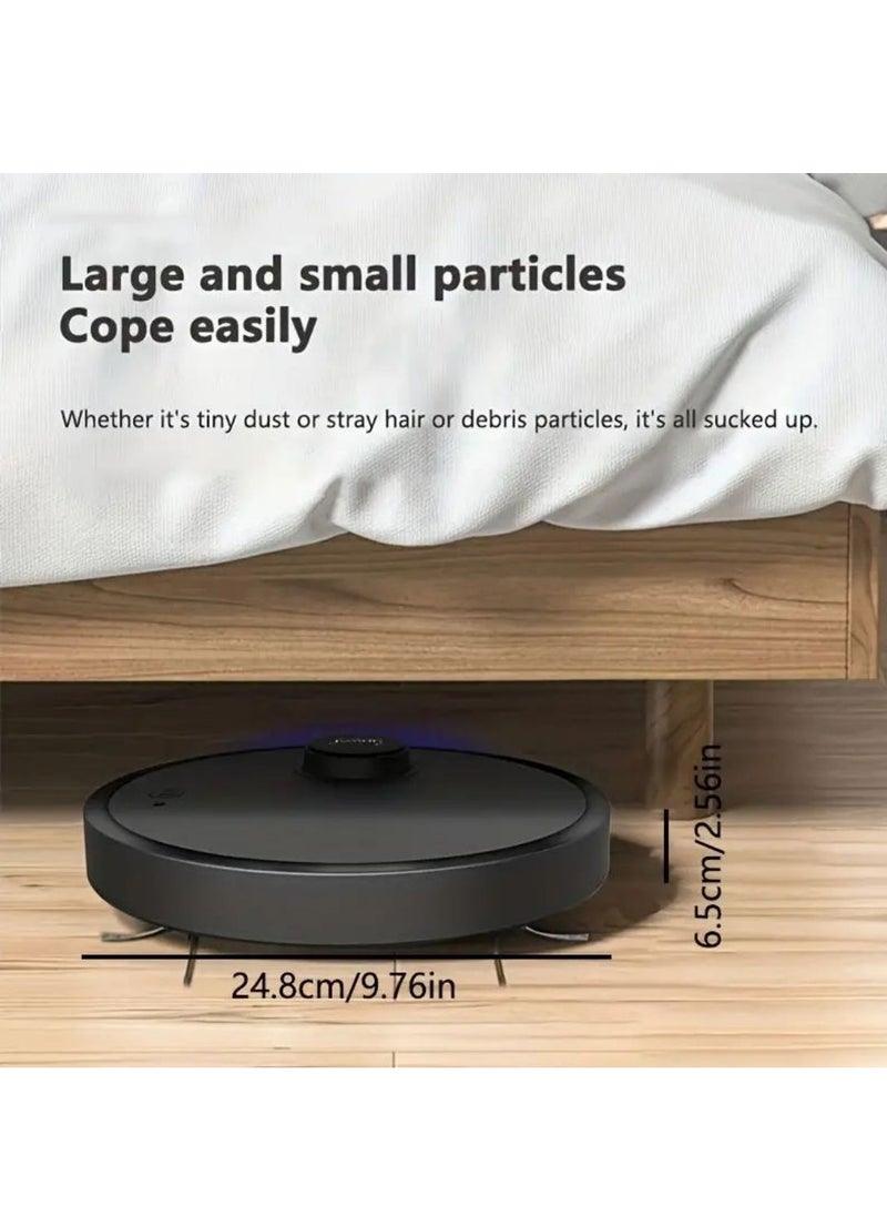 Arabest - Holiday Gift Sweeping Robot Vacuum Cleaner, One Button Start Robot Vacuum Cleaner Low Carpet, Pet Hair, Hard Floor Sweeping Vacuuming Mopping Thin And Thin (Black) - Image 1