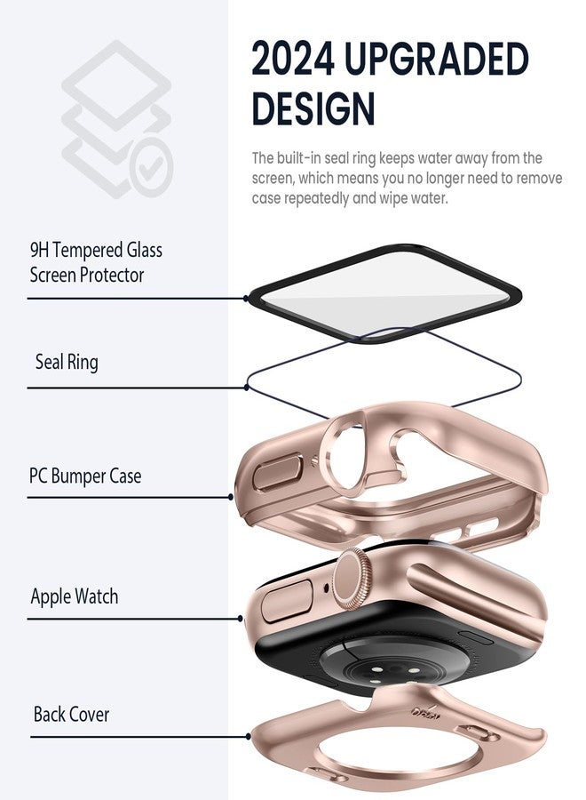 Tensea (2 in 1) for Waterproof Apple Watch Screen Protector Case Series 11/10 42mm Accessories, 360 Front and Back, iWatch PC Face Cover with Tempered Glass for Women Men, 42 mm - Image 3