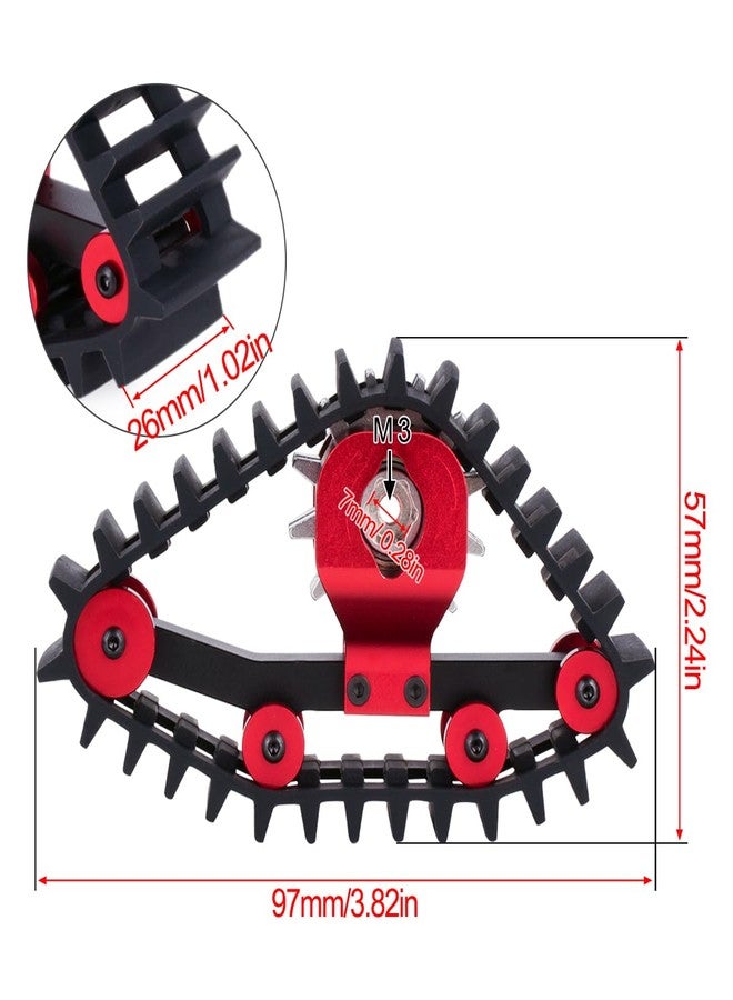 VNUHV 4Pcs TRX4M Track Wheels Snow Tires for 1/18 RC Crawler Car TRX4-M DIY Upgrade Accessories (Red) - Image 2
