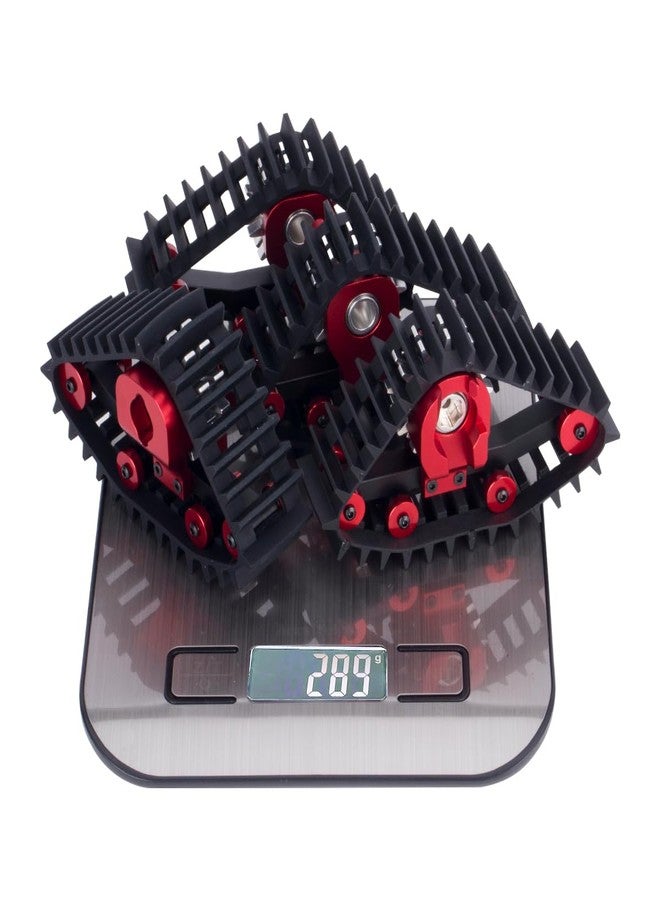 VNUHV 4Pcs TRX4M Track Wheels Snow Tires for 1/18 RC Crawler Car TRX4-M DIY Upgrade Accessories (Red) - Image 3