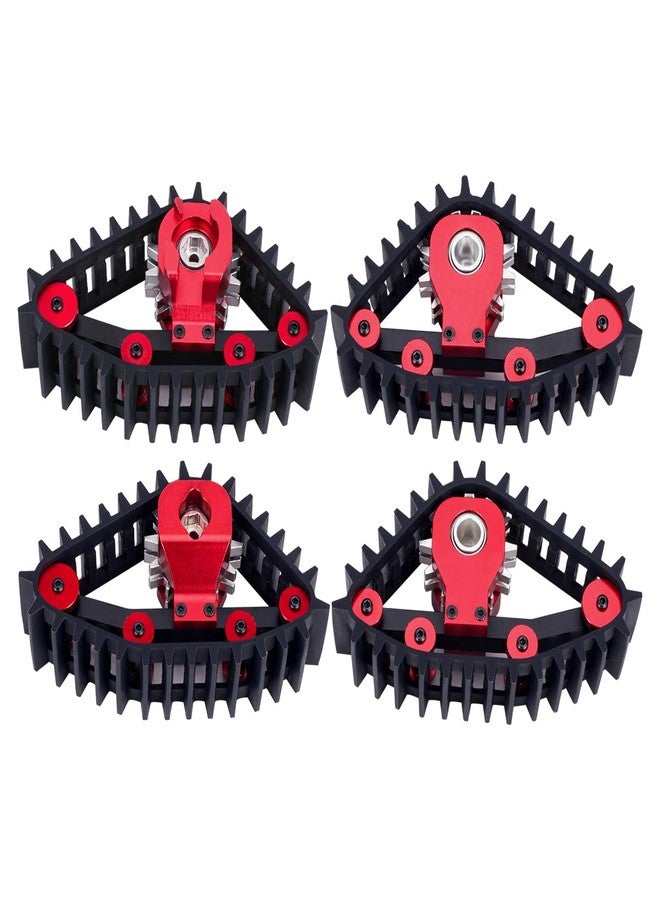 VNUHV 4Pcs TRX4M Track Wheels Snow Tires for 1/18 RC Crawler Car TRX4-M DIY Upgrade Accessories (Red) - Image 5