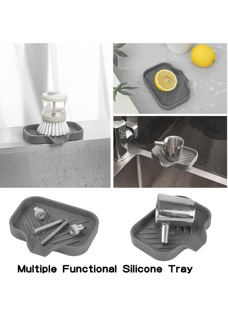 Silicone Bathroom Soap Dishes with Drain Kitchen Sink Organizer, Sponge Holder,Dish Soap Tray  - Image 5