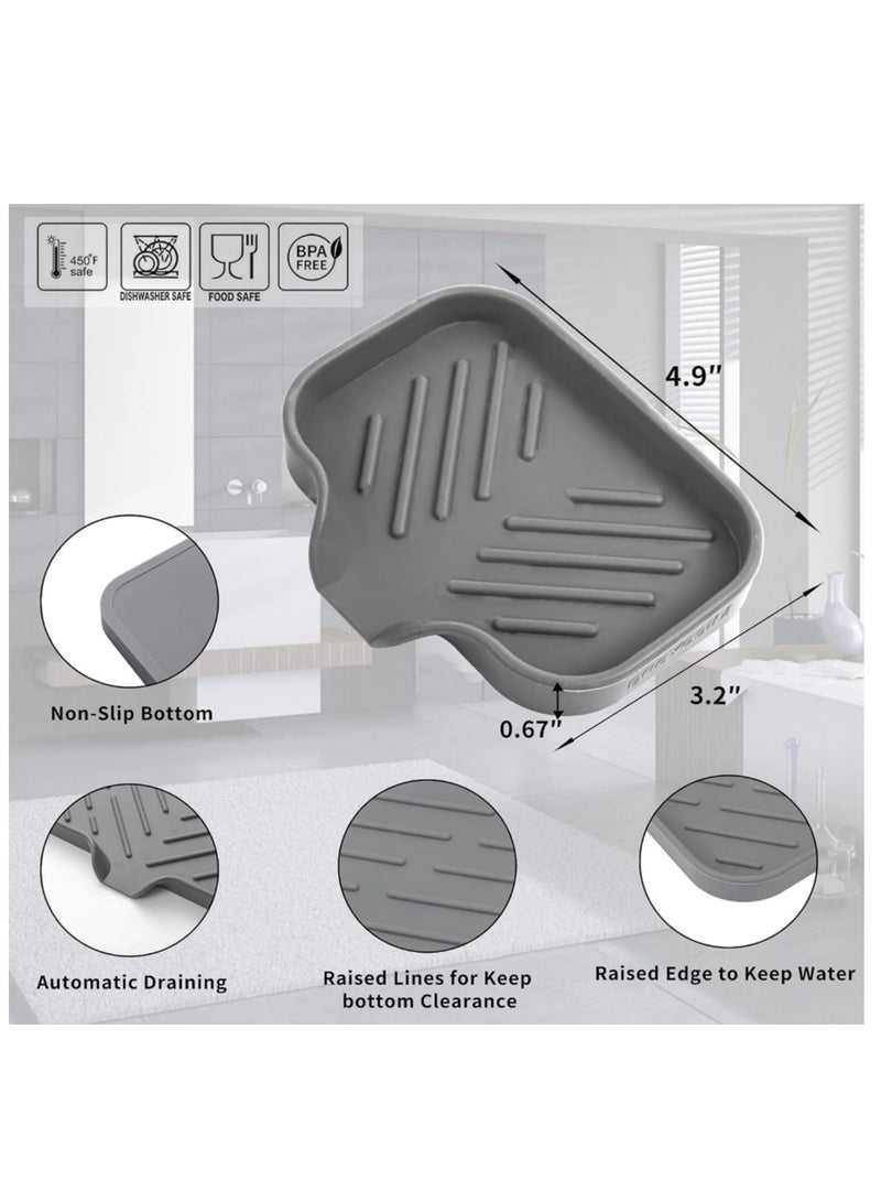 Silicone Bathroom Soap Dishes with Drain Kitchen Sink Organizer, Sponge Holder,Dish Soap Tray  - Image 2