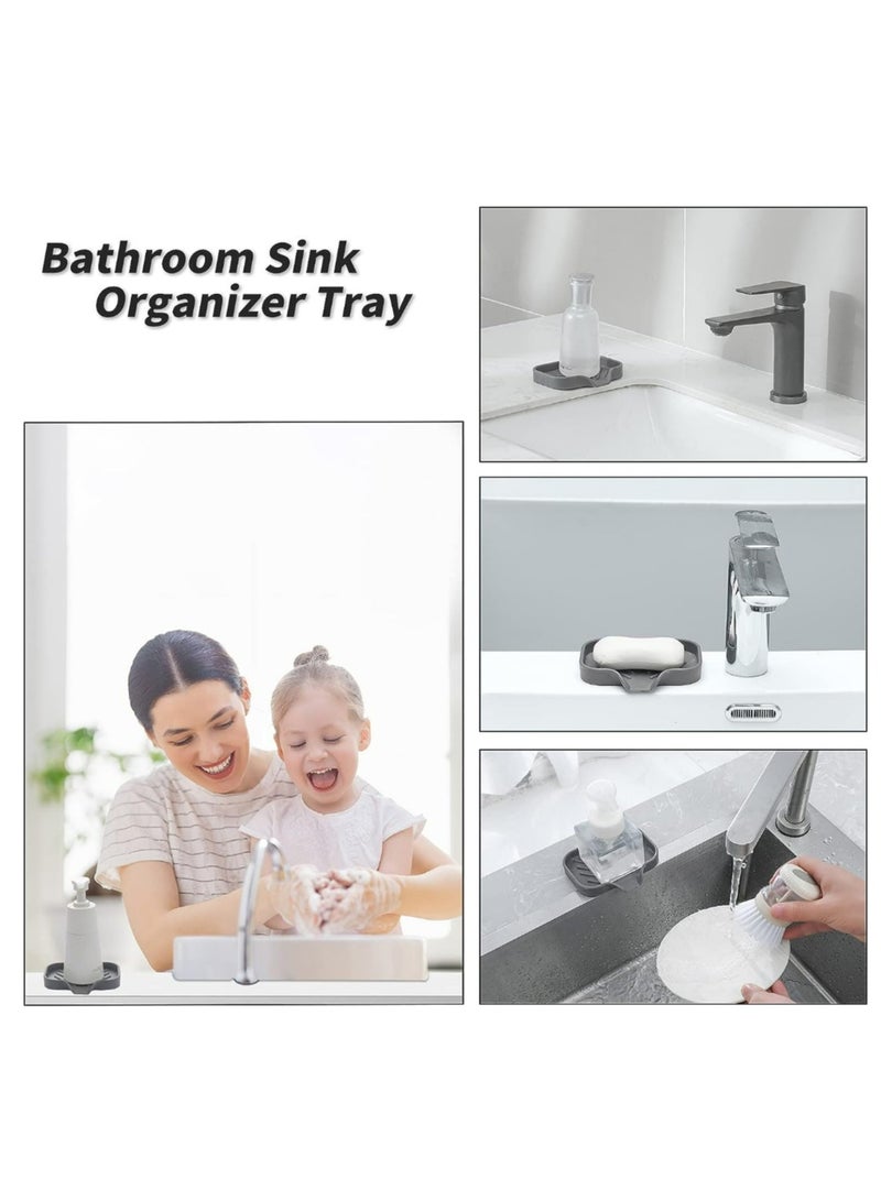 Silicone Bathroom Soap Dishes with Drain Kitchen Sink Organizer, Sponge Holder,Dish Soap Tray  - Image 3