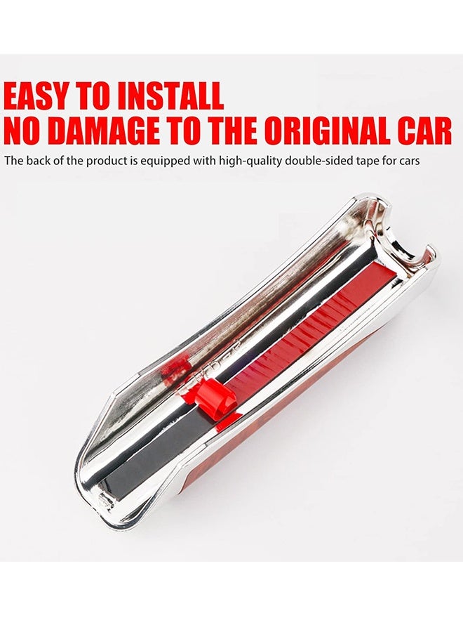 مجيد غطاء فرامل يد للسيارة بنقشة خشبية، غطاء فرامل يد من بلاستيك ABS مطلي بالكروم، مناسب لمعظم السيارات، قطعة واحدة - Image 3