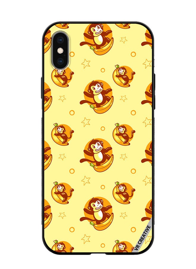Protective Case Cover For Apple iPhone X/XS Banana Monkey Design Multicolour
