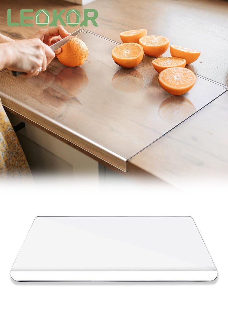 LEOKOR Kitchen Counter Acrylic Cutting Board Non-Slip Clear Cutting Board with Lip for Counter Top Protector 35x45cm - Image 1