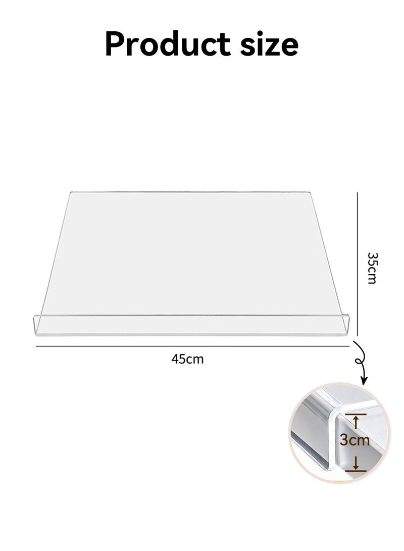 Kitchen Counter Acrylic Cutting Board Non-Slip Clear Cutting Board with Lip for Counter Top Protector 35x45cm