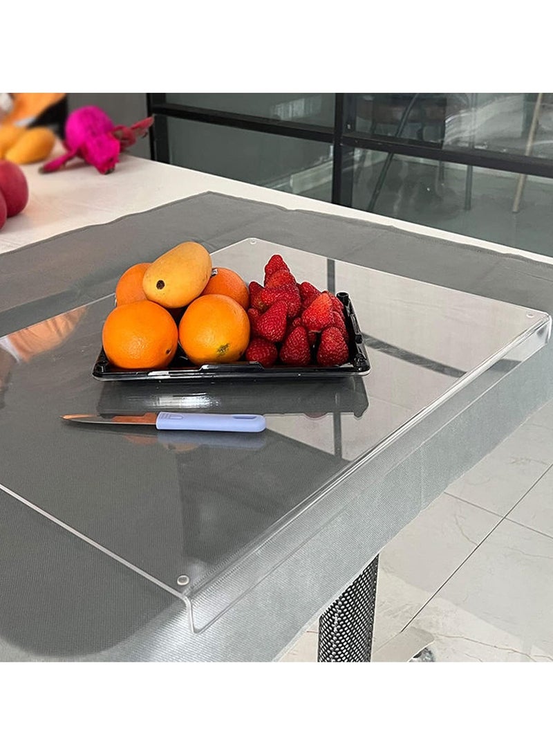 Kitchen Counter Acrylic Cutting Board Non-Slip Clear Cutting Board with Lip for Counter Top Protector 35x45cm