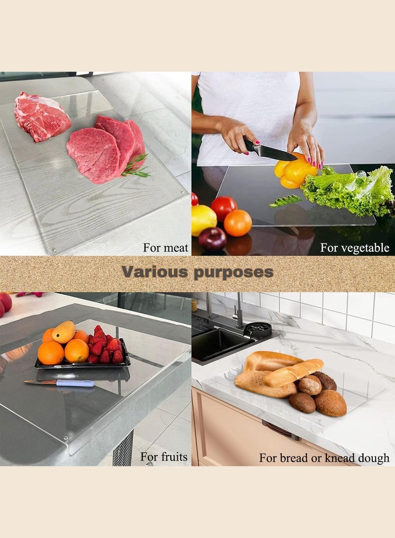 LEOKOR Kitchen Counter Acrylic Cutting Board Non-Slip Clear Cutting Board with Lip for Counter Top Protector 35x45cm - Image 3