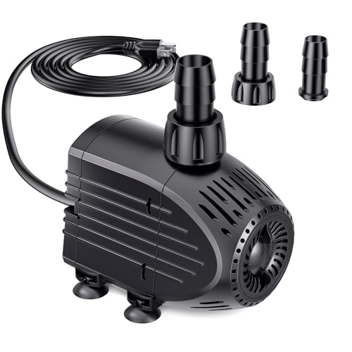 NFESOLAR Submersible Pump 400GPH Ultra Quiet Submersible Water Pump with Dry Burning Protection 8ft High Lift for Fountains Hydroponics Ponds Aquariums More KF205 - Image 1