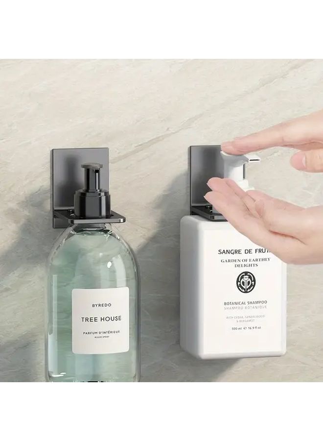 2 Pcs Gray Shower Gel Holder Adhesive Wall Mounted Soap Dish Organizer - Image 5