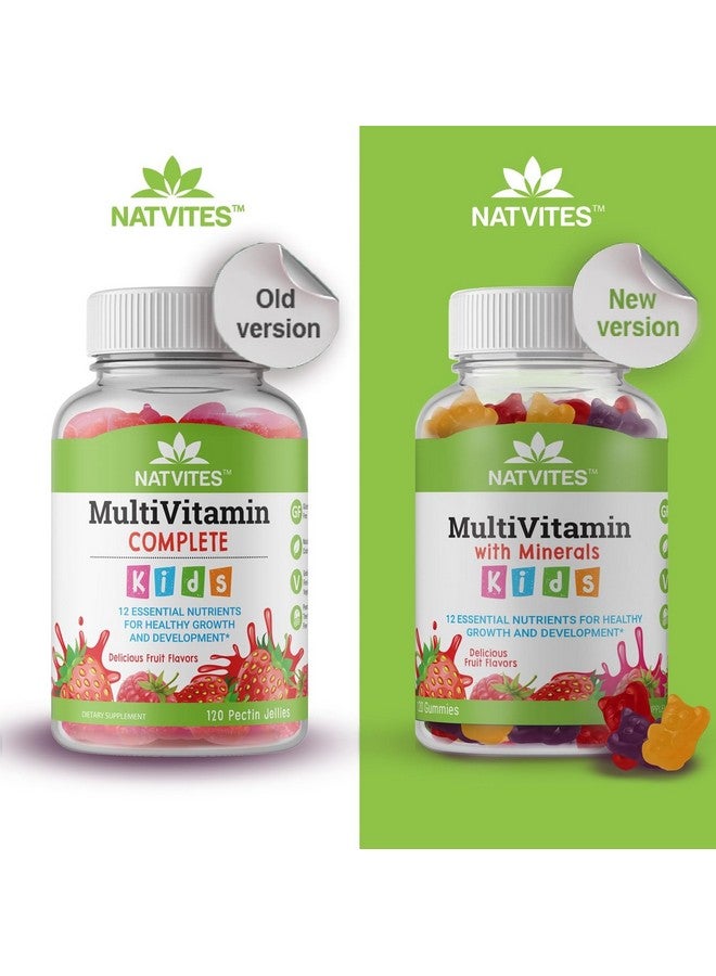 ناتفيتس Natvites Complete Kids Multivitamin Gummies - 120 Count من الفيتامينات والمعادن الأساسية اليومية لدعم المناعة والتركيز والنمو - مثالية للأطفال الصغار والأطفال والمراهقين والأطفال الذين يتناولون الطعام بشكل انتقائي! - Image 2