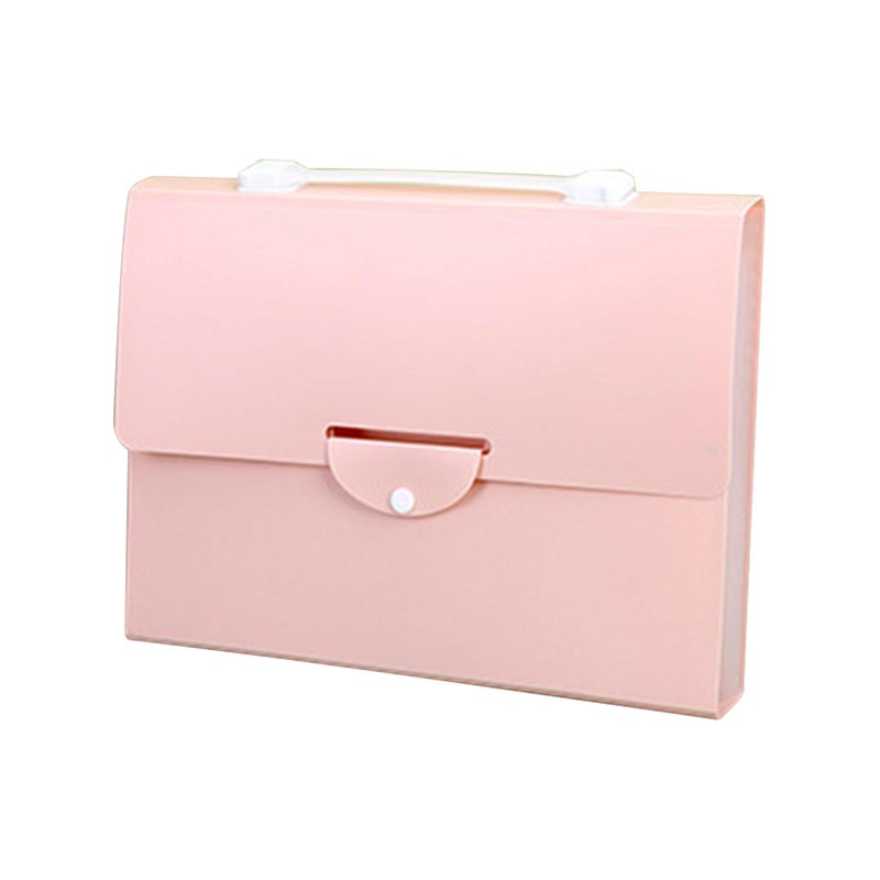 13 Pocket Expandable File Folder With Handle Large Capacity Organizer Bag Color B - Image 2