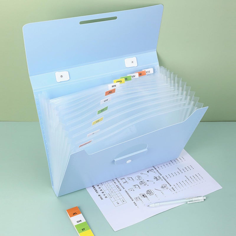 13 Pocket Expandable File Folder With Handle Large Capacity Organizer Bag Color B - Image 3