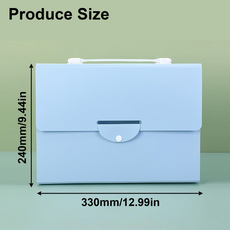 13 Pocket Expandable File Folder With Handle Large Capacity Organizer Bag Color B - Image 5