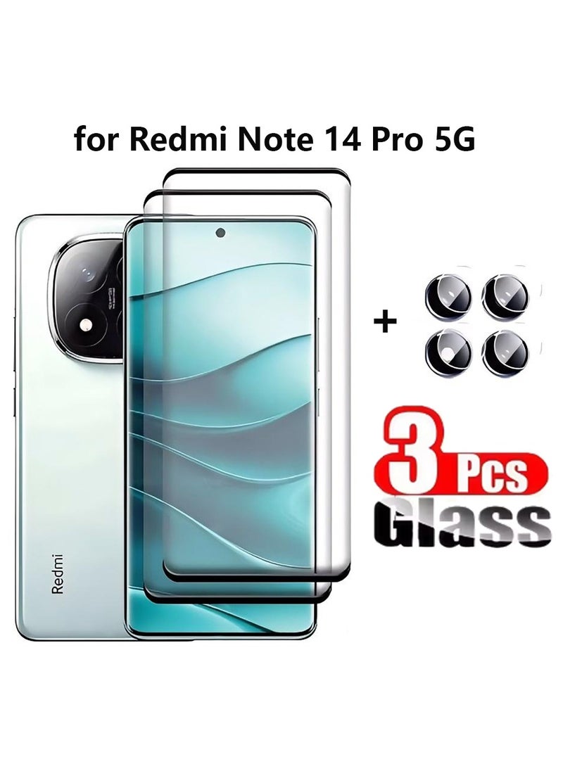 3 pcs for Xiaomi Redmi Note 14 Pro 5G Tempered Glass Screen Protector with Camera Lens Film, 2 Pcs Front Screen Protectors and 1 Pcs Lens Film - pzsku/Z8299C237C6C4AEF5B0BAZ/45/_/1739349398/4f32b29f-dc4a-48c2-8fa2-dd2fb674a2ff