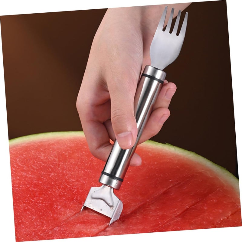 2pcs Watermelon Slicer Fork Melon Cutting Tool Stainless Steel Slicing for - Image 5