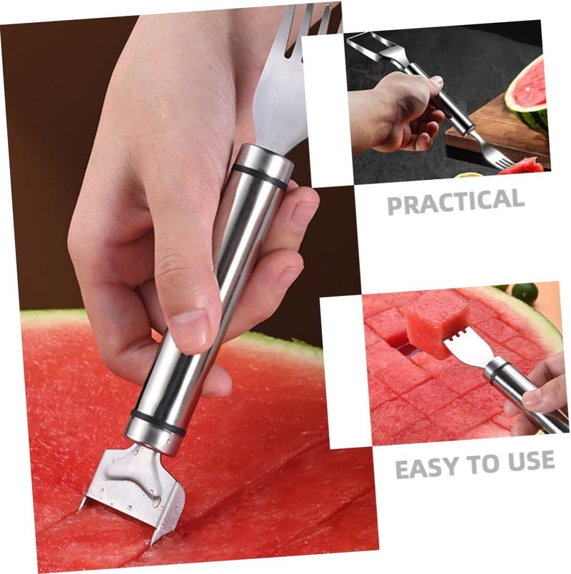 2pcs Watermelon Slicer Fork Melon Cutting Tool Stainless Steel Slicing for - Image 4