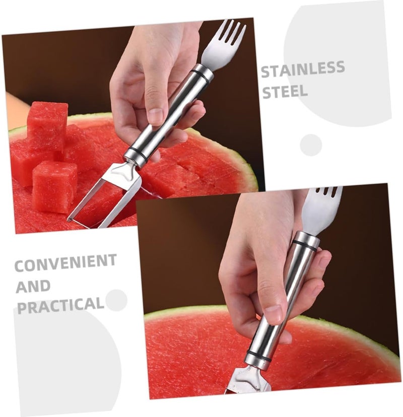 2pcs Watermelon Slicer Fork Melon Cutting Tool Stainless Steel Slicing for - Image 3