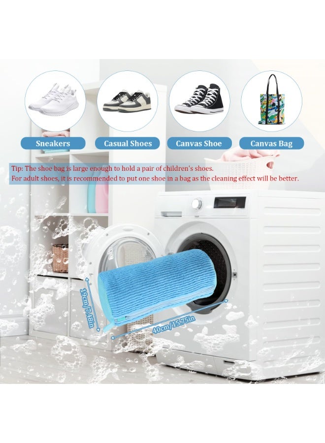 2-Piece Shoe Washing Machine Bag, Reusable, Shoe Cleaning Bag, Suitable For All Shoe Types, Laundry Shoe Bag Suitable For Washing Machines And Dryers, Blue - Image 3