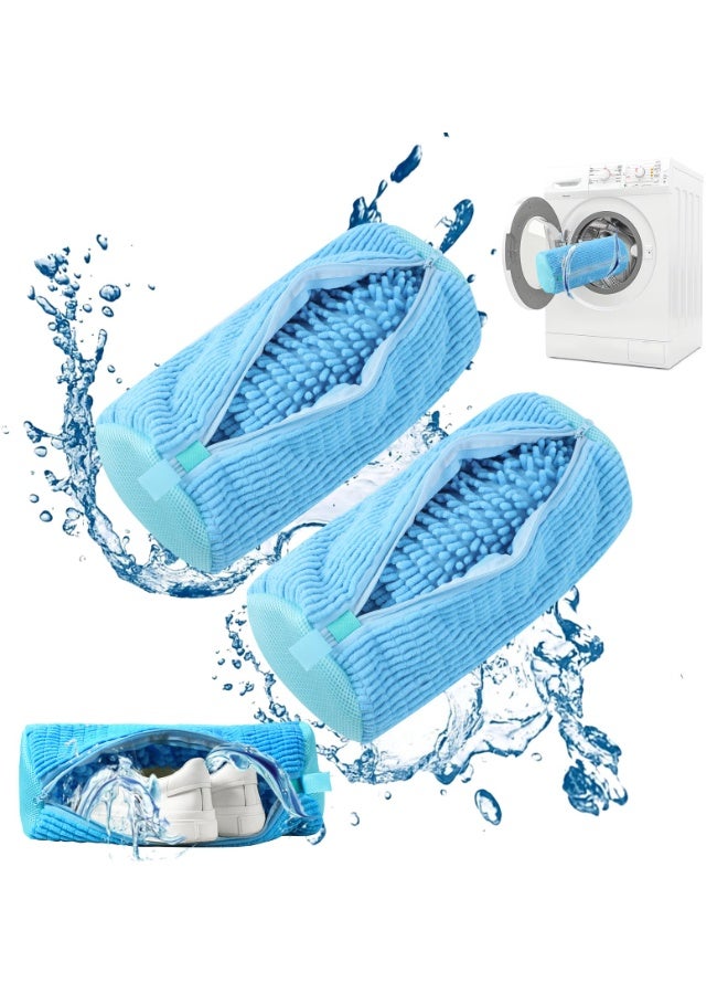 2-Piece Shoe Washing Machine Bag, Reusable, Shoe Cleaning Bag, Suitable For All Shoe Types, Laundry Shoe Bag Suitable For Washing Machines And Dryers, Blue - Image 1