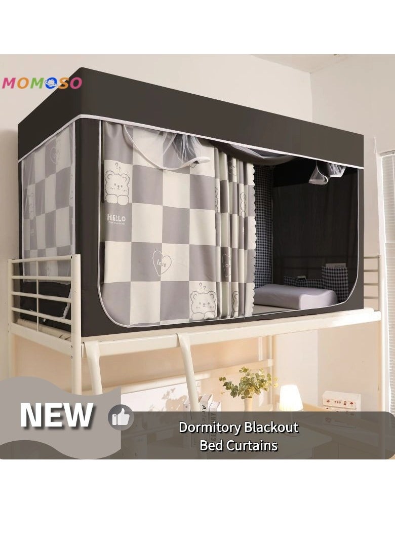 MOMOSO Bed Canopy Tents Curtain Blackout Curtain Single Bed Tent Curtain Student Shading Cloth Bed Canopy Mosquito Net Student Sleep Privacy Protection Bed Canopy Tent Curtain Shading Drapes For Dorm Home College  - Image 1