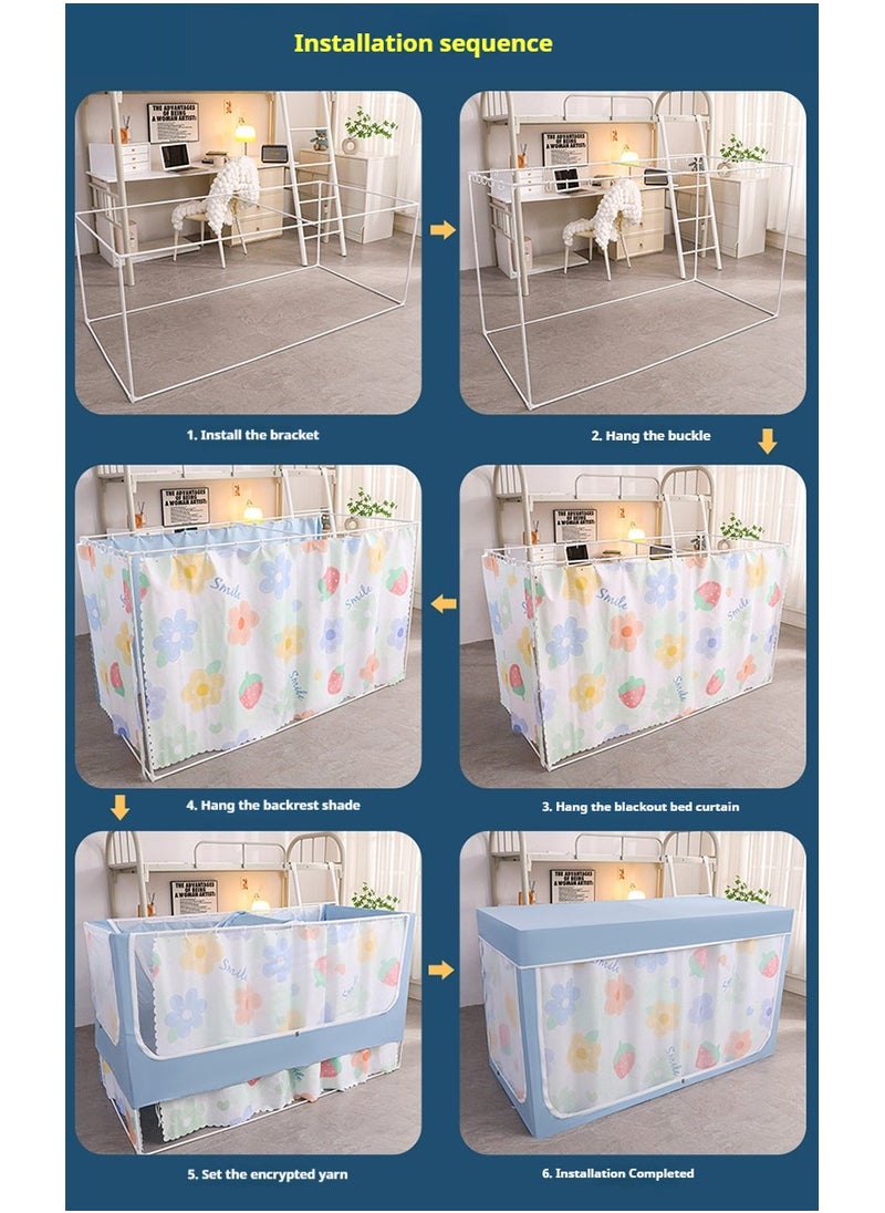 MOMOSO - Bed Canopy Tents Curtain Blackout Curtain Single Bed Tent Curtain Student Shading Cloth Bed Canopy Mosquito Net Student Sleep Privacy Protection Bed Canopy Tent Curtain Shading Drapes For Dorm Home College - Image 1