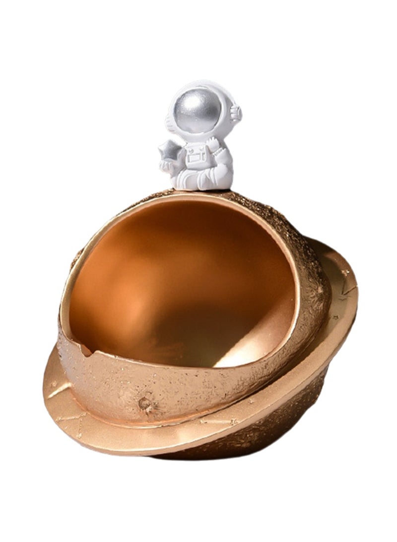 Golden Moon Landing Astronaut Ornaments Desktop Trash Can Windproof Space Astronaut Ornaments Suitable For Home Car Office Decoration Desktop - Image 1