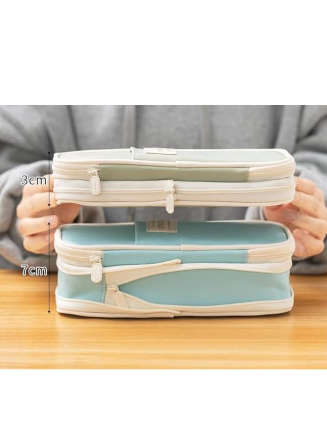 Generic Colorful Large Storage Pencil Box Pen Bag with Zipper Large Capacity Storage Bag, Suitable for Office Travel Storage Box  - Image 2