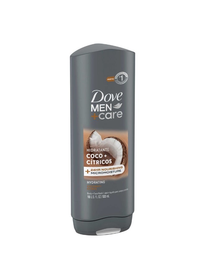 Dove Men+Care Hydrating Coconut Plus Citrus Body and Face Wash 532ml