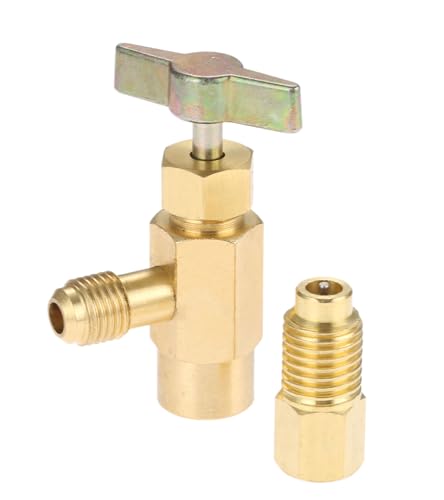 Aupoko R1234YF SelfSealing Can Tap with R134A Tank Adapter 12 to 14 SAE Refrigerant Can Bottle Tap Opener with 14 SAE Female and 12 Male Adapter - Image 1