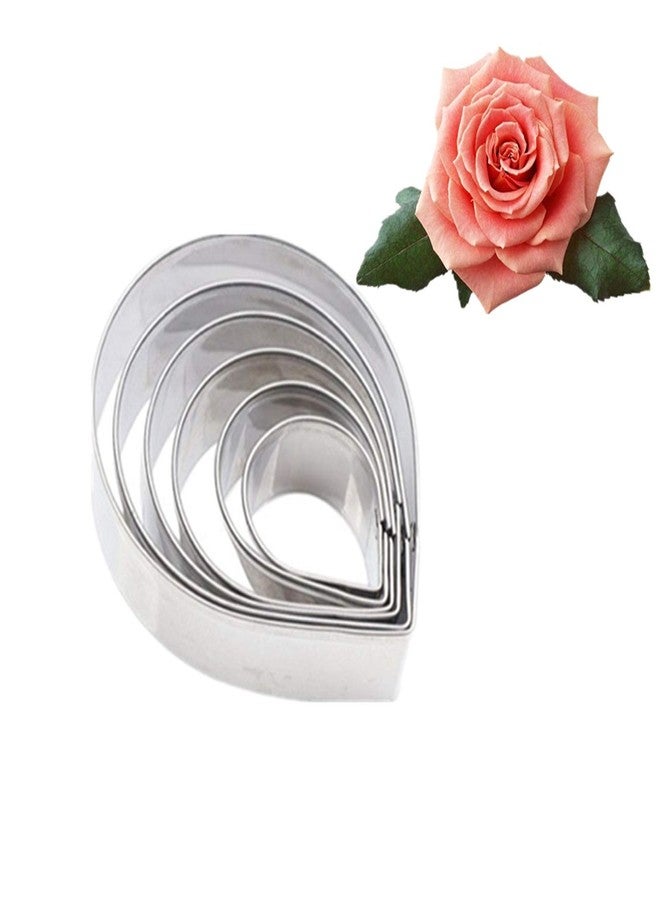 Kulepin 6pcs Stainless Steel Rose Flower Cutter Set, 2pcs Gumpaste Silicone Veining Mold, Sugarcraft Flower Making Tool for Wedding Cake Decorating, Chocolate, Sugar, Soap, Cookie - Image 3