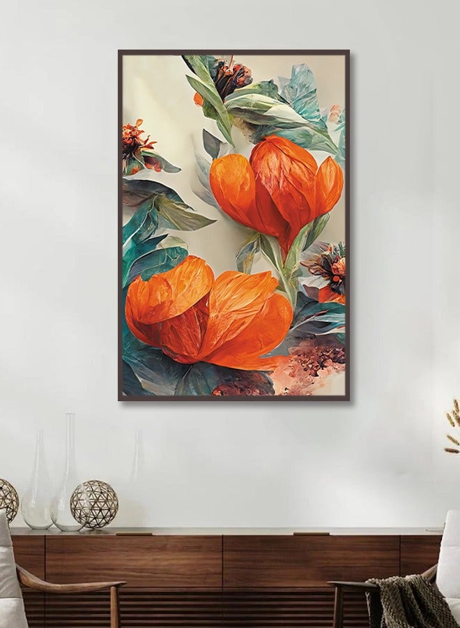 4gdran Canvas Wall Art For Wall Decoration, Flower Design,with a Hollow Frame,Size (120x80),One Piece  - Image 4