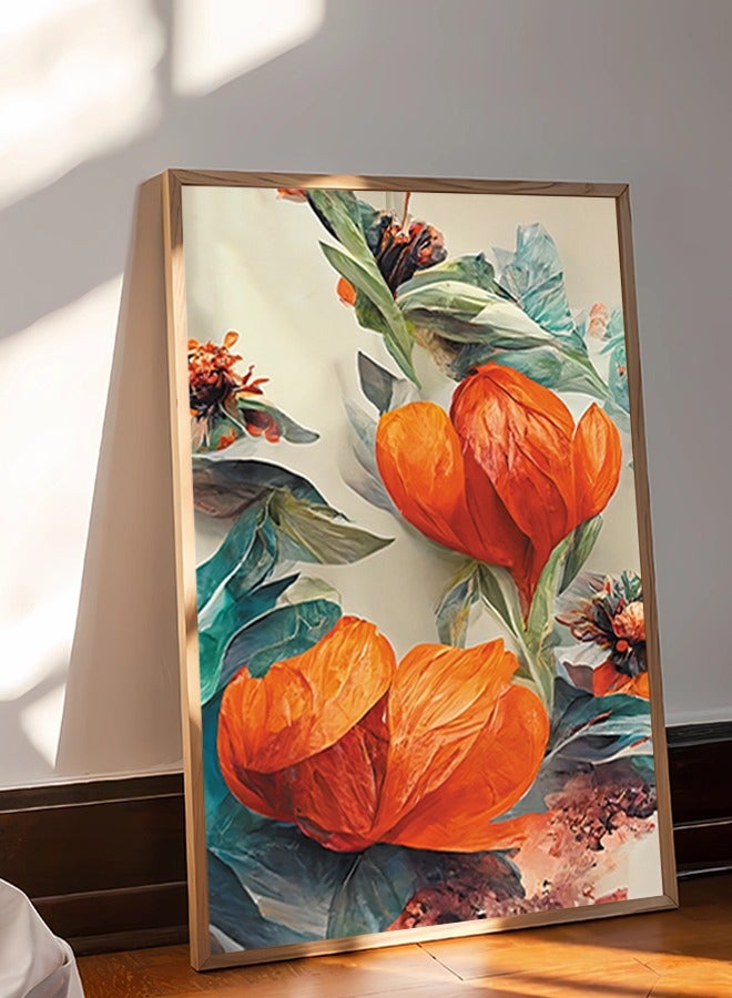 4gdran Canvas Wall Art For Wall Decoration, Flower Design,with a Hollow Frame,Size (120x80),One Piece  - Image 5