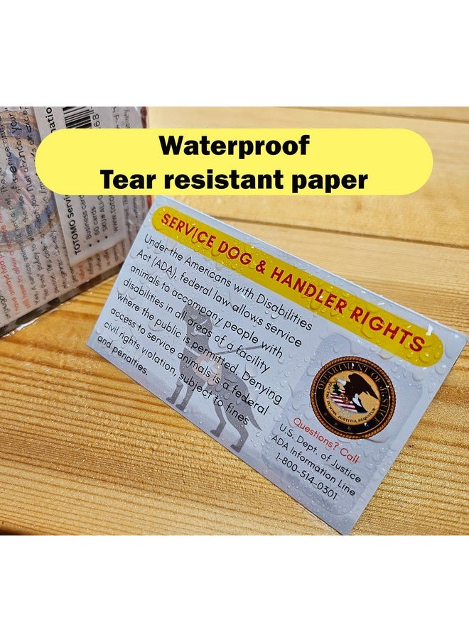 TOTOMO 60Pc Ada Service Dog And Handler'S Legal Right Information Card Double Size Folded Business Card With Easytoread Large Text Waterproof And Tearresistant Paper  - Image 4