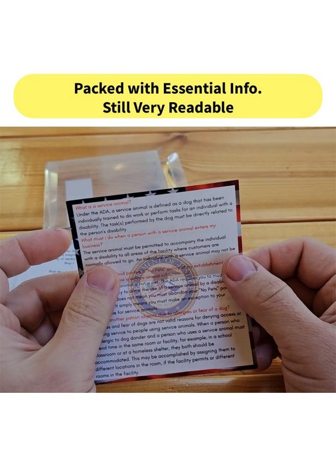 TOTOMO 60Pc Ada Service Dog And Handler'S Legal Right Information Card Double Size Folded Business Card With Easytoread Large Text Waterproof And Tearresistant Paper  - Image 3