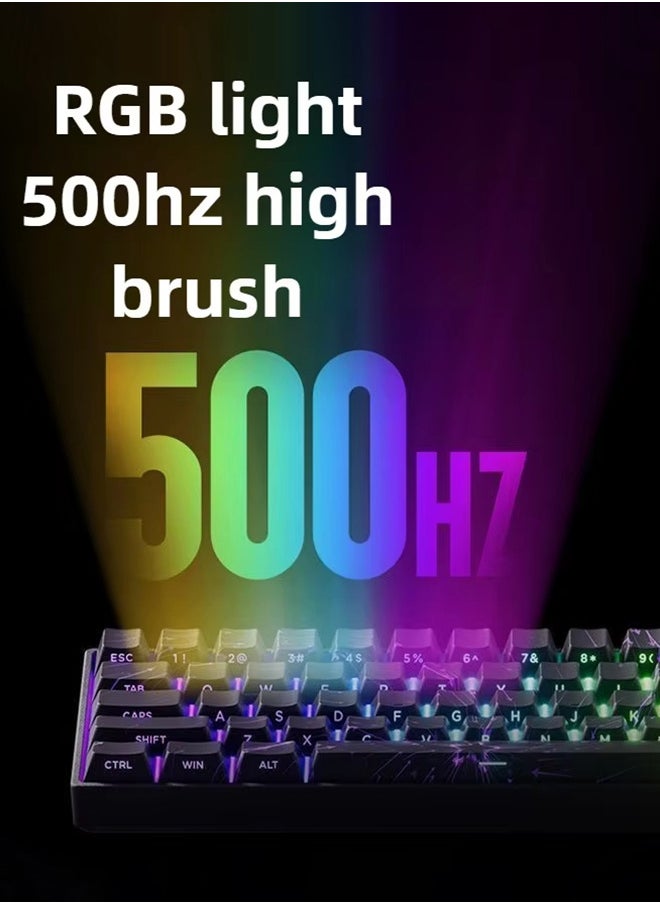 Akko MonsGeek FUN60 MAX HE Machanical Keyboard Magnetic Switch 60% Gaming Keyboard Rapid Trigger Triple-mode dual 8K, Custom Keyboard, PBT side-engraved keycaps, Glitter Magnetic Switches,Black